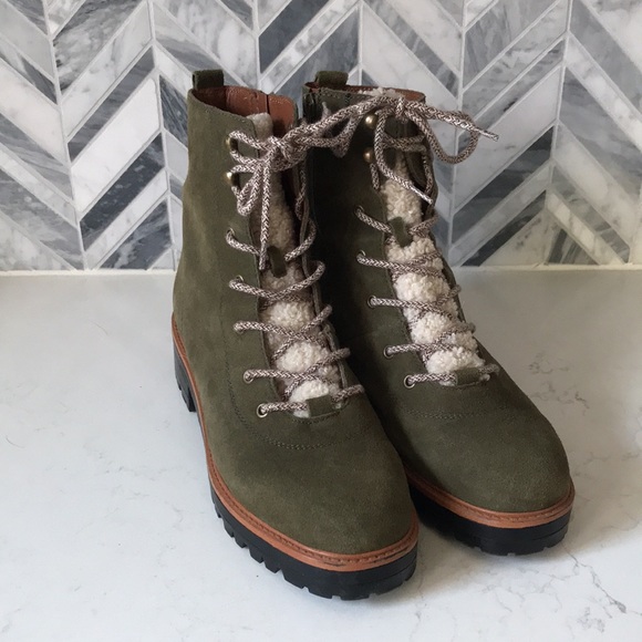 Marc Fisher Shoes - Marc Fisher Green Suede Izma bootie